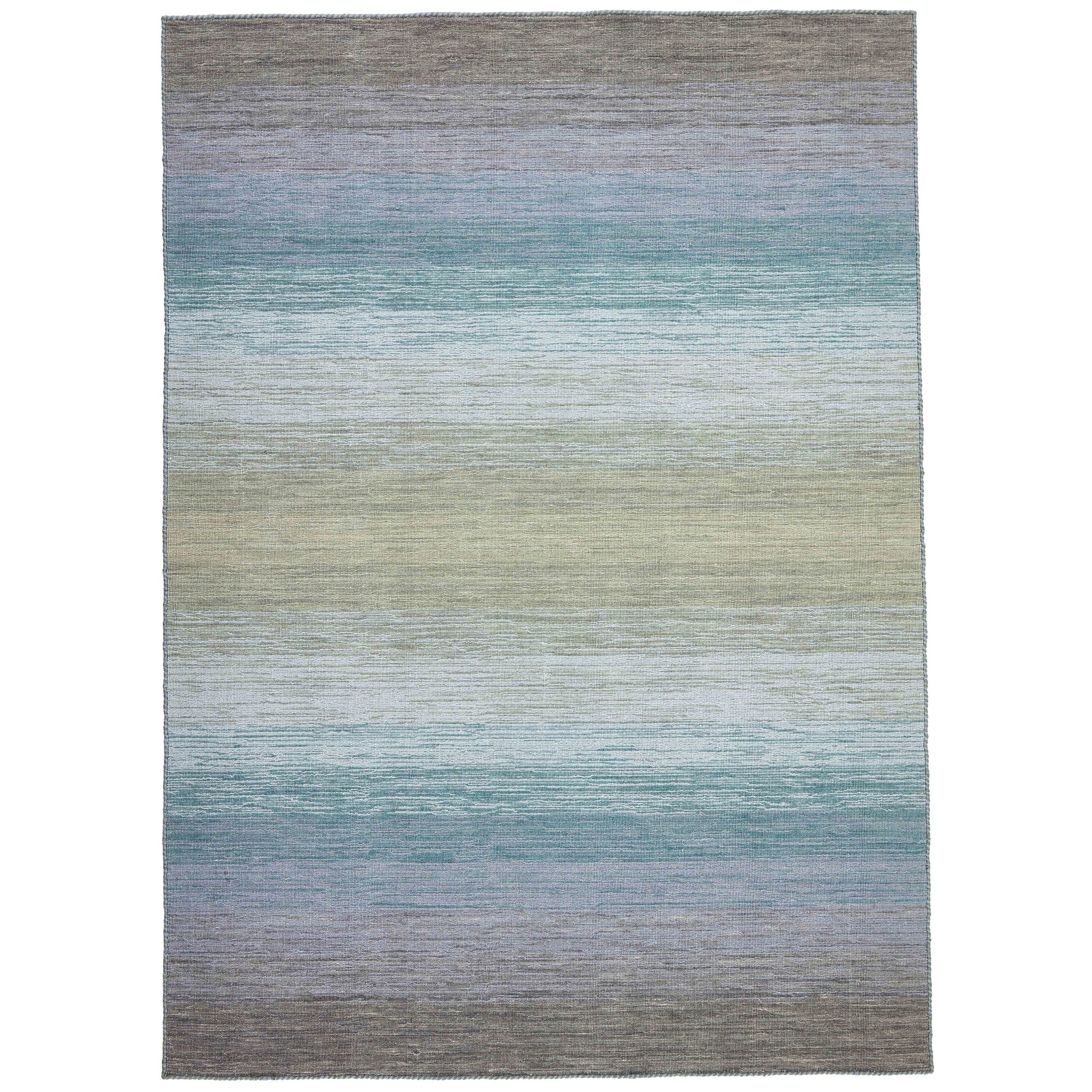 Panorama Kelim Modern Wool Rug Hld181012 In Grey Blue